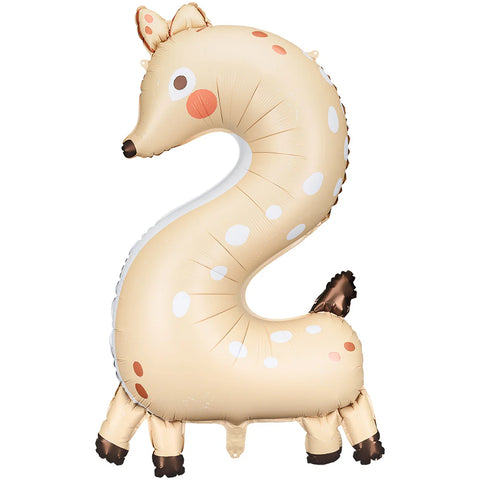 PartyDeco Deer Number 2 Foil Balloon (34")