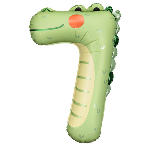 PartyDeco Crocodile Number 7 Foil Balloon (34")