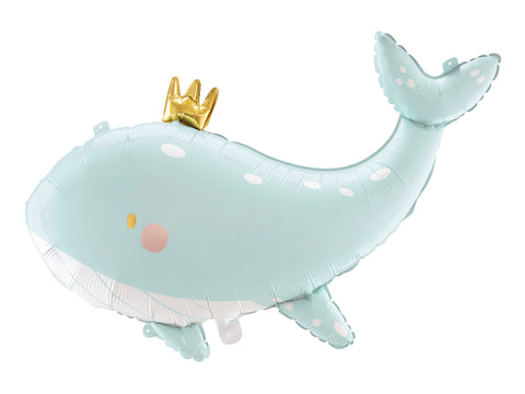 Sky Blue Whale Supershape Foil Balloon (30")