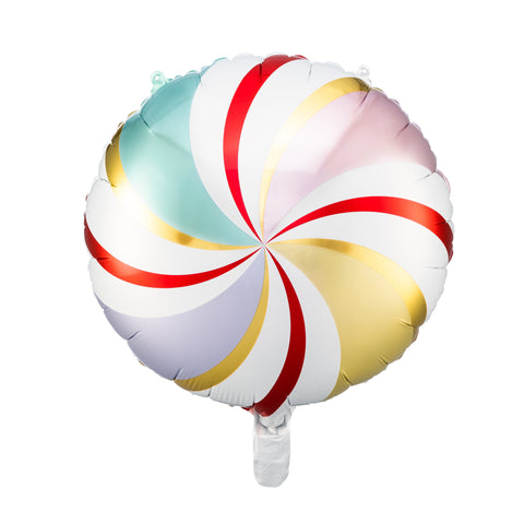 Metallic Multi Colour Candy Cane Round Foil Balloon (14")