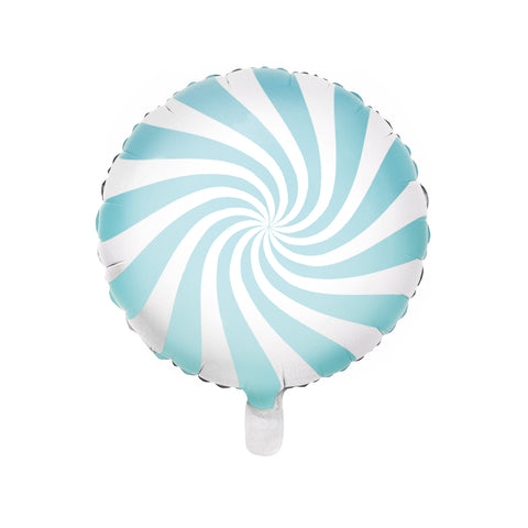 Light Blue Candy Cane Round Foil Balloon (14")