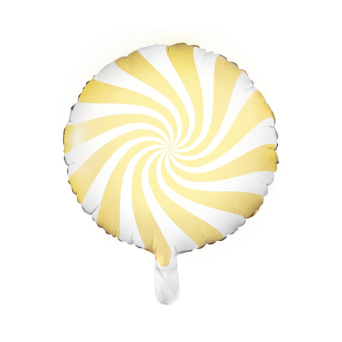 Light Yellow Candy Cane Round Foil Balloon (18")