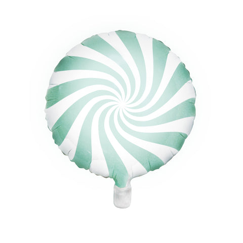 Mint Candy Cane Round Foil Balloon (18")