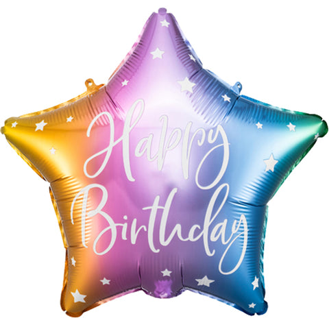 Birthday Rainbow Star Foil Balloon (18")