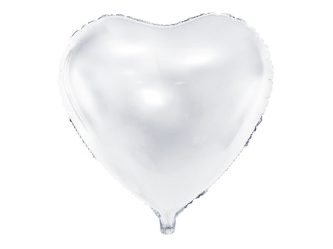 Party Deco White Matte Heart Foil Balloon (18")