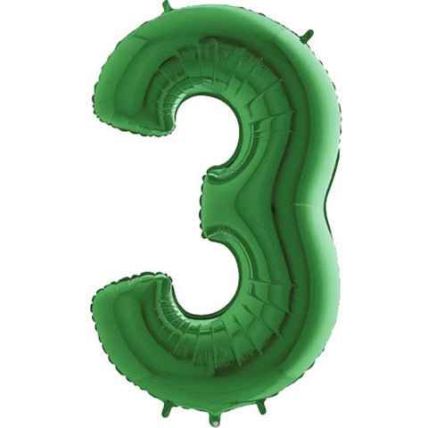 Grabo Green Number 3 Foil Balloon (40")