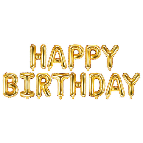 Gold Air-filled Birthday Banner Foil Balloon (14")