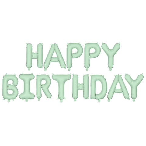Green Air-filled Birthday Banner Foil Balloon (14")