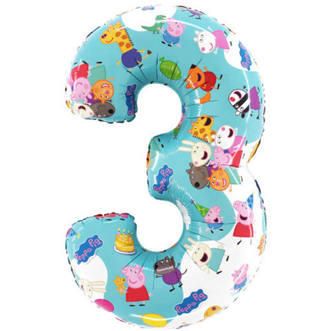 Grabo Peppa Pig Number 3 Foil Balloon (26")