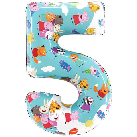 Grabo Peppa Pig Number 5 Foil Balloon (26")
