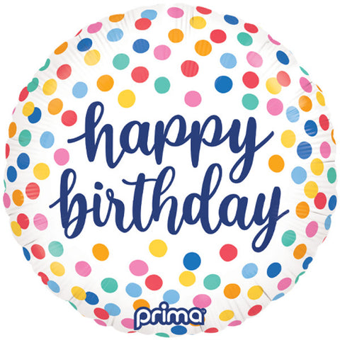 Happy Birthday Colourful Confetti Foil Balloon (18")