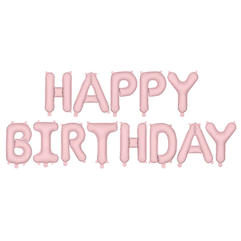 Pink Air-filled Birthday Banner Foil Balloon (14")