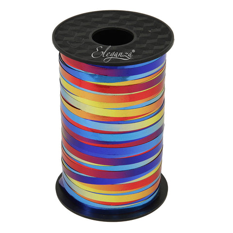 Eleganza Poly Curling Ribbon Metallic 5mm x 250yds (Rainbow)