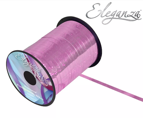 Eleganza Holographic Light Pink Curling Ribbon 5mm x 250yds