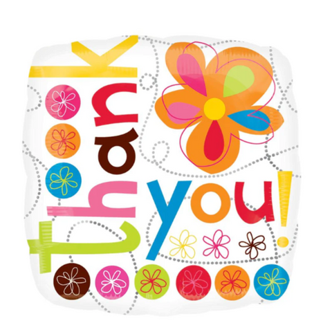 Thank You Floral Foil Balloon (18")