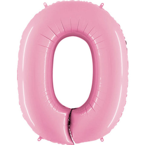 Grabo Pastel Pink Number 0 Foil Balloon (40")