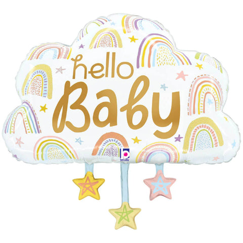 Hello Baby Cloud Supershape Foil Balloon (28")