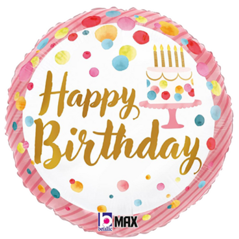 Happy Birthday Pink Party Foil (18")