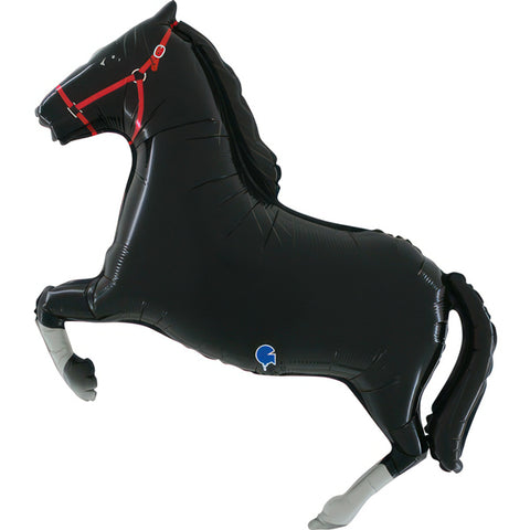 Black Horse Supershape Foil Balloon (43")