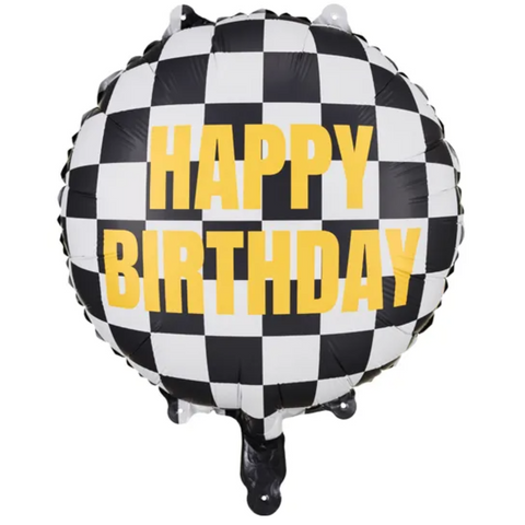 Checkered Flag Happy Birthday Foil Balloon (18")