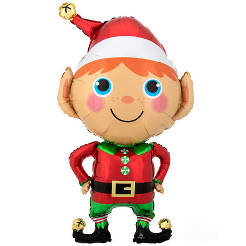 Happy Christmas Elf Supershape Foil Balloon (35")