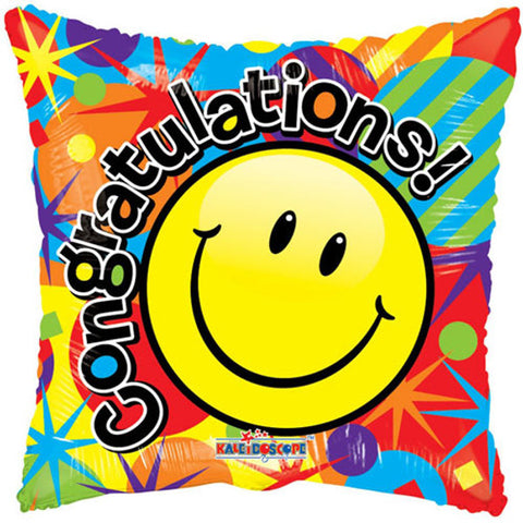 Congratulations Smiling Square Foil Balloon (18")