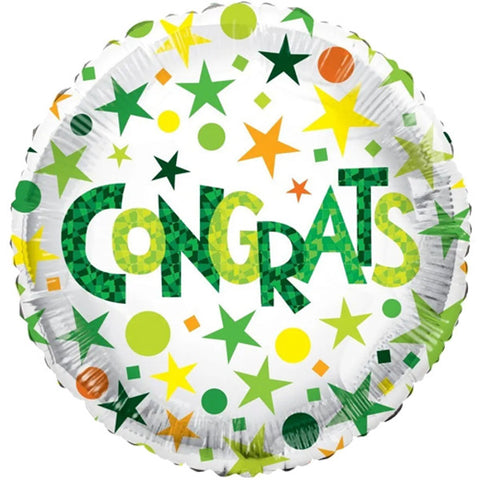 Congrats Green Eco Foil Balloon (18")