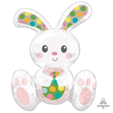 Sitting Easter Bunny Foil Balloon (15")