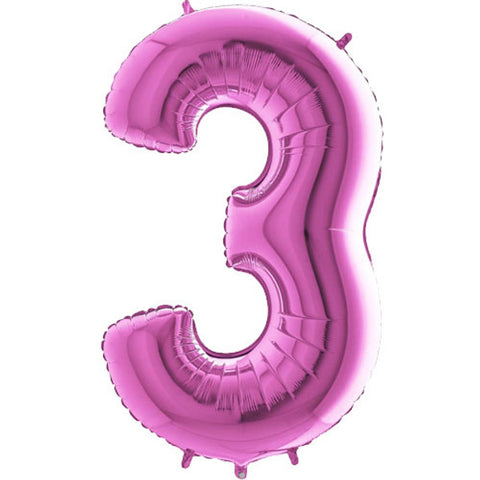Grabo Fuchsia Number 3 Foil Balloon (40")