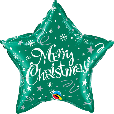 Merry Christmas! Festive Green Foil Balloon (20")