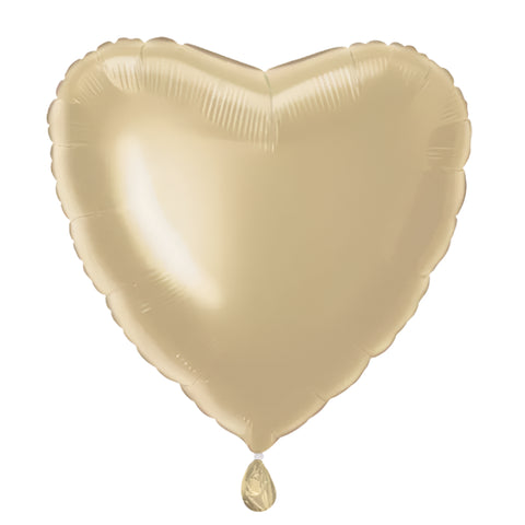 Metallic White Gold Heart Foil Balloon (18")