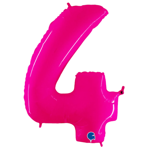 Grabo Shiny Pink Number 4 Fluo Balloon (40")
