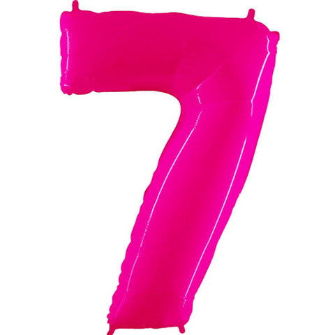 Grabo Shiny Pink Number 7 Fluo Balloon (40")