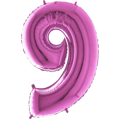 Grabo Fuchsia Number 9 Foil Balloon (40")