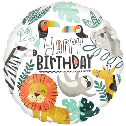 Get Wild Happy Birthday Foil Balloon (18")