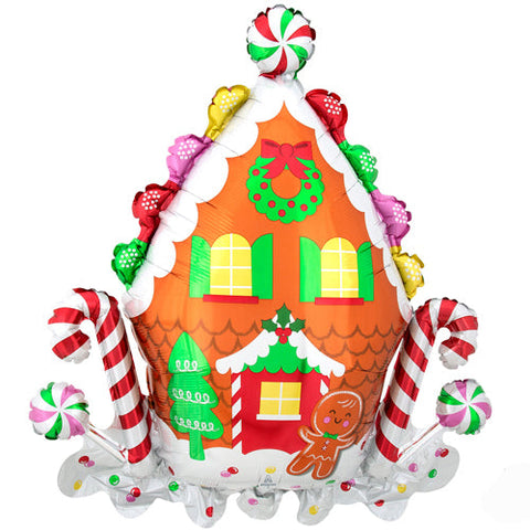 Gingerbread House Supershape Foil Balloon (30")