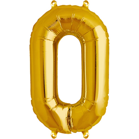 North Star Gold Number 0 Foil Balloon (16")
