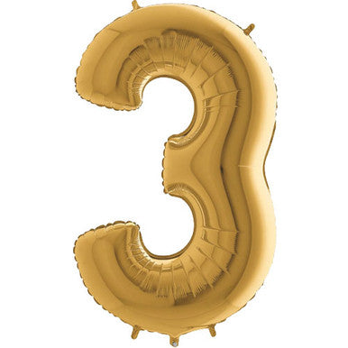 Grabo Gold Number 3 Foil Balloon (40")