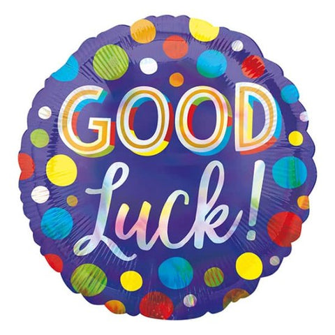 Good Luck Dots Iridescent Foil Balloon (18")