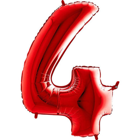 Grabo Red Number 4 Foil Balloon (40")