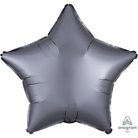 Graphite Star Satin Luxe Foil Balloon (19")