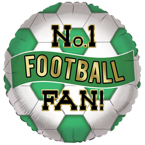 No.1 Green & White Fan Football Foil Balloon (18")
