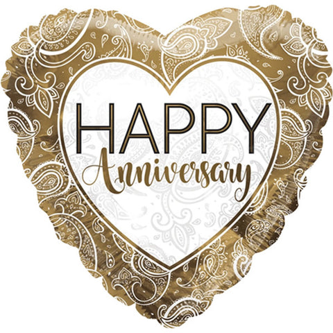 Anniversary Eco Foil Heart Foil Balloon (18")