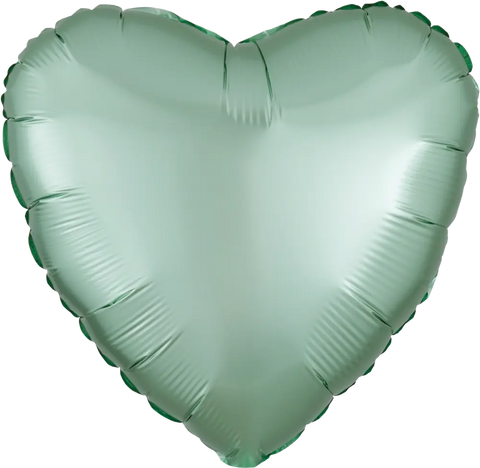 Satin Luxe Mint Green Heart Foil Balloon (18")