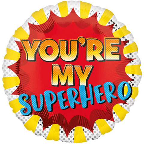 You're My Superhero Round Foil Balloon (18")