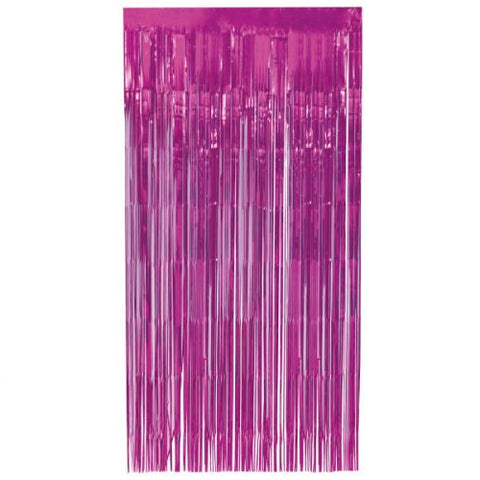 Metallic Hot Pink Fringe Door Curtain