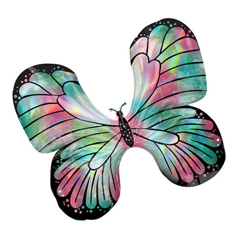 Iridescent Butterfly Supershape Foil Balloon (30")