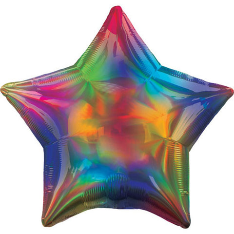 Iridescent Rainbow Star Foil Balloon (18")