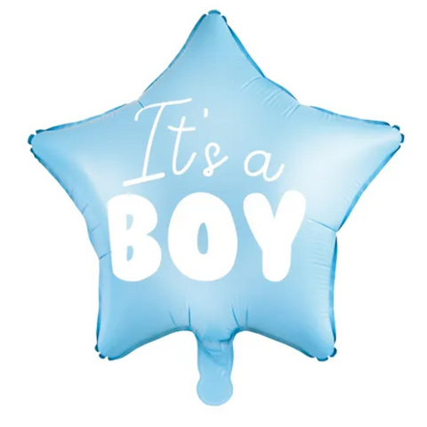 Its A Boy Pale Blue Star Foil Balloon (18")