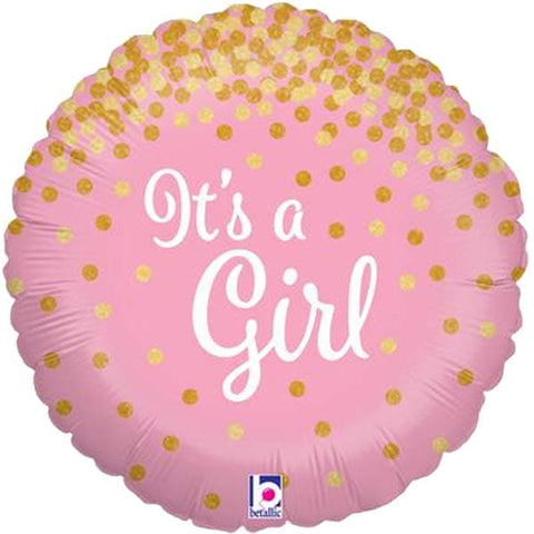 It's A Girl Holographic Foil Balloon (18")